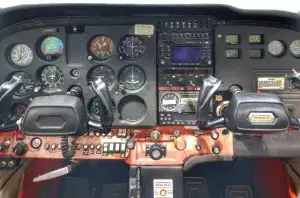 Instrument panel in a Dayton Aviation Services Cessna training aircraft